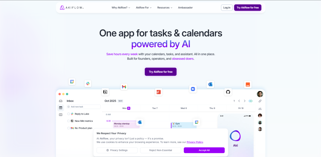 aplicaciones de productividad - Akiflow